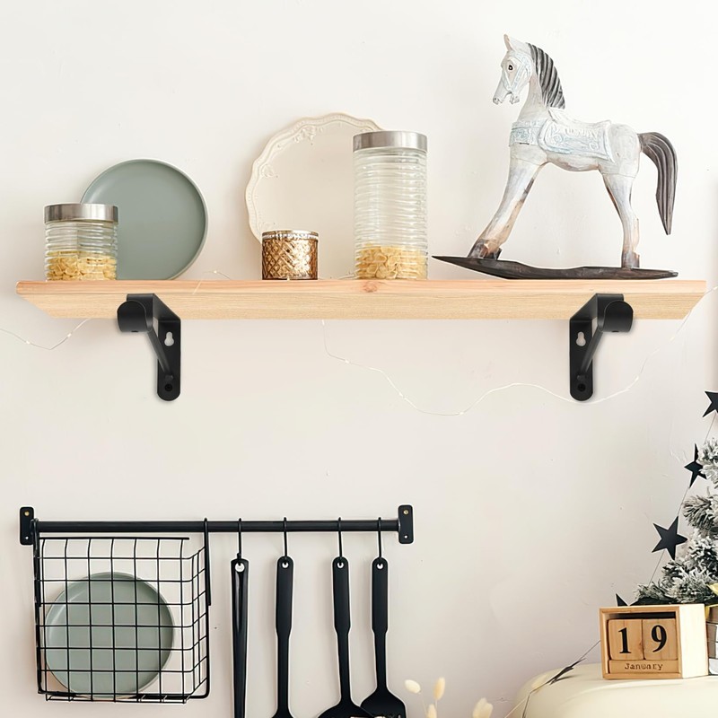 Small Shelf and Rod Brackets, 4 Pcs Closet Shelf &