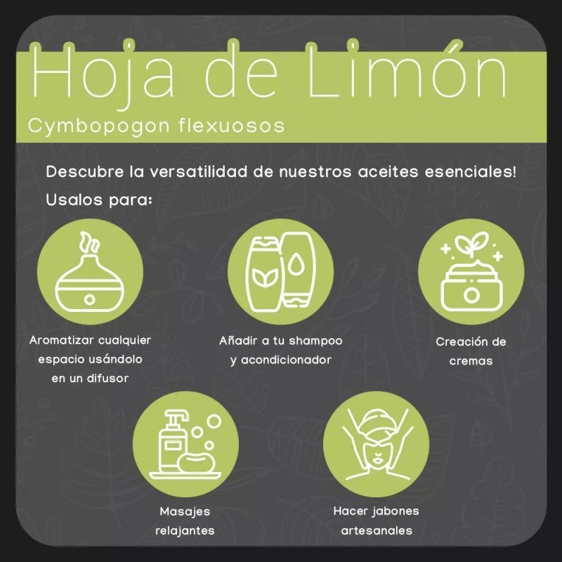 Nate Organic 2x1 Aceite Esencial Hoja Limon 100% Puro 50ml