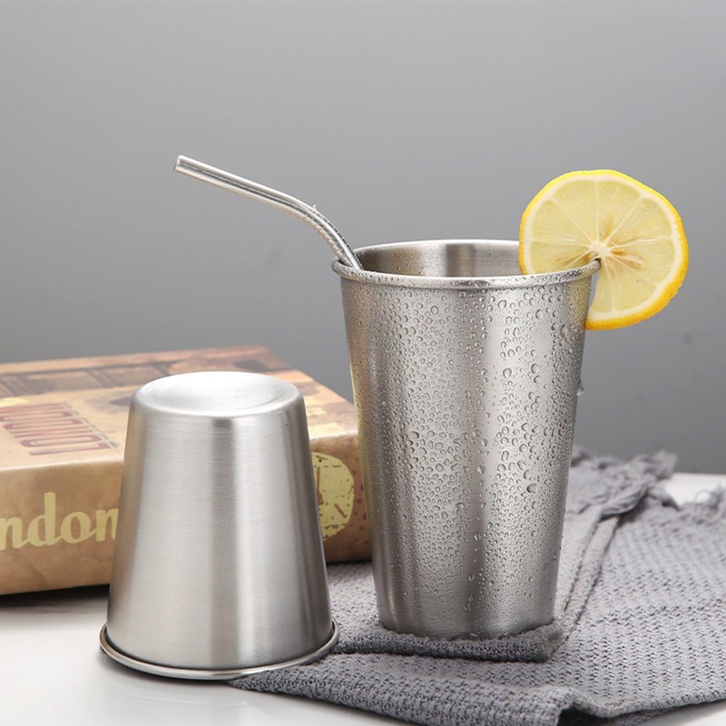 Tosnail 8 Pack 8 oz Stainless Steel Cups, Small Metal