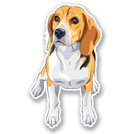 2 x Beagle Dog Vinyl Sticker Bike Laptop Helmet Car Fun Gift Dogs Animal #4384 (5.8cm Wide x 10cm Tall)