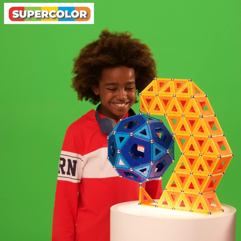 Geomag - Supercolor Magnetic Constructions for Kids, Magnetic Toy, Green