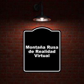Montaña Rusa de Realidad Virtual Spanish BLACK Minimalist Aluminum Composite Sign 15 x 18 inches