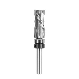 SpeTool Carbide Compression Top Bearing Flush Trim Router Bit 1/4" Shank 1/2" Cutting Diameter Extra Long Spiral Pattern Template Router Bit for Woodworking Edge Trimming