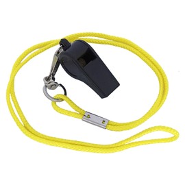 Cannon Sports Hi-Impact Black Whistle with Lanyard