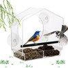 GURECOD Window Bird Feeder with Removable Feeding Tray for Backyard