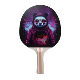 TigerTail Sports Cool Panda Colorful Design Ping Pong Paddle, Premium 5 Ply Table Tennis Racket (Red on Back)