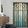 PAEOT Boho Plant Floral Shower Curtain Church Style Stained Glass