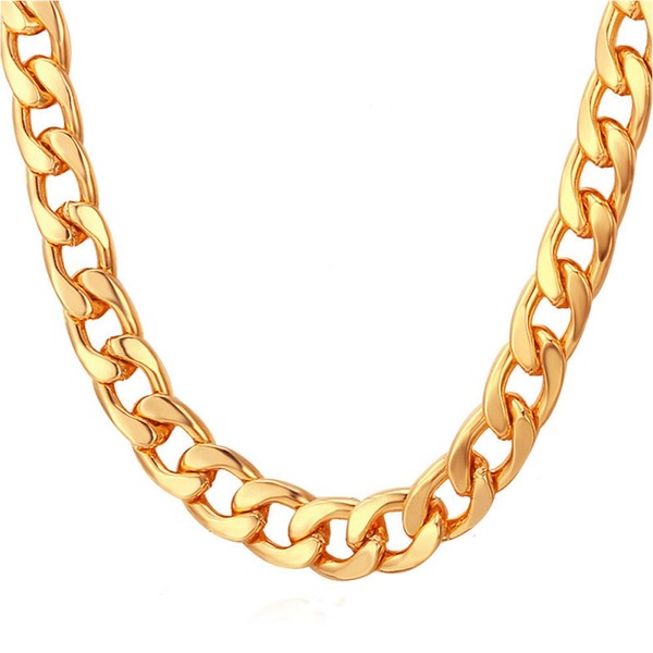 TUOKAY 18K Faux Gold Chain Necklace, 90s Punk Style Necklace