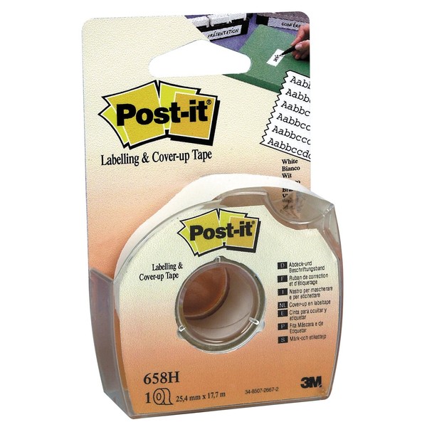 Post-it 652H 25.4mm x 17.7m Cover Up and Label Tape (6 Lines, 1 Roll)