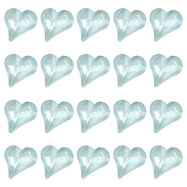 MECCANIXITY 20 Pcs 3D Heart Light Blue Nail Rhinestones 8x9mm Glass Crystal Rhinestones Pointed Back Crooked Heart Gems for Nail Charm Art DIY Decoration Craft