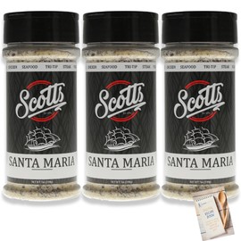 Scotts Santa Maria Seasoning 7 oz Pack of 3 Bundle with Digital Cookbook Scott's Santa Maria Style Organic Seasoning Gluten Free Best Steak Seasoning for Tri-tips, Steaks, Roasts, Chicken and Seafood