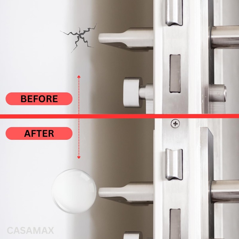 Silicone Wall Protectors & Door Stoppers: 6-Pack Clear, Self-Adhesive Bumpers