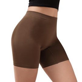INNERSY Women's Slip Shorts for Under Dresses Anti Chafing Biker Shorts 1-Pack(Dark Brown,Large)