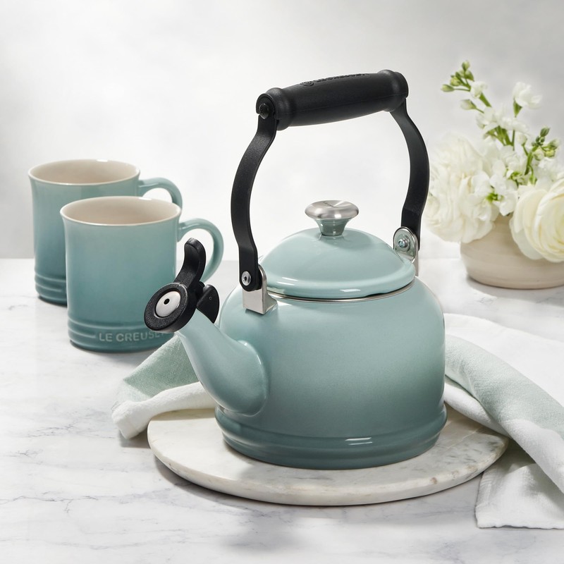 Le Creuset Enamel on Steel Demi Tea Kettle with Gold