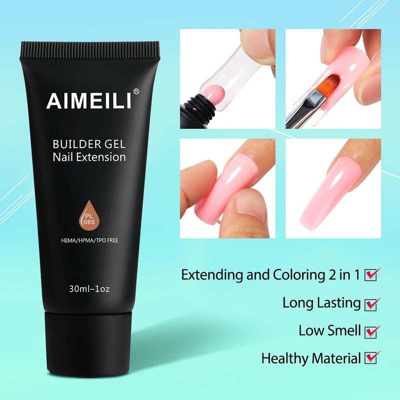 AIMEILI Poly Nail Enhancement Gel Builder - DIY Salon Nail