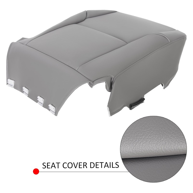 Kojem Driver Bottom Seat Cover Front Synthetic Leather Gray Compatible