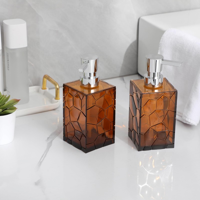 Hand Soap Dispenser, Clear Acrylic Plastic Liquid Pump Bottles Refillable