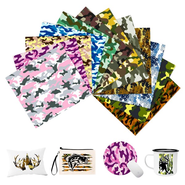 HTVSTD Camo Sublimation Ink Transfer Sheets-12pcs 12 * 10 in