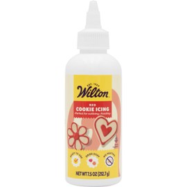 Wilton Cookie Icing, Fast-Drying Squeeze Bottle Icing for Decorating Sugar Cookies & Gingerbread, 7.5 oz., Red, Packaging May Vary