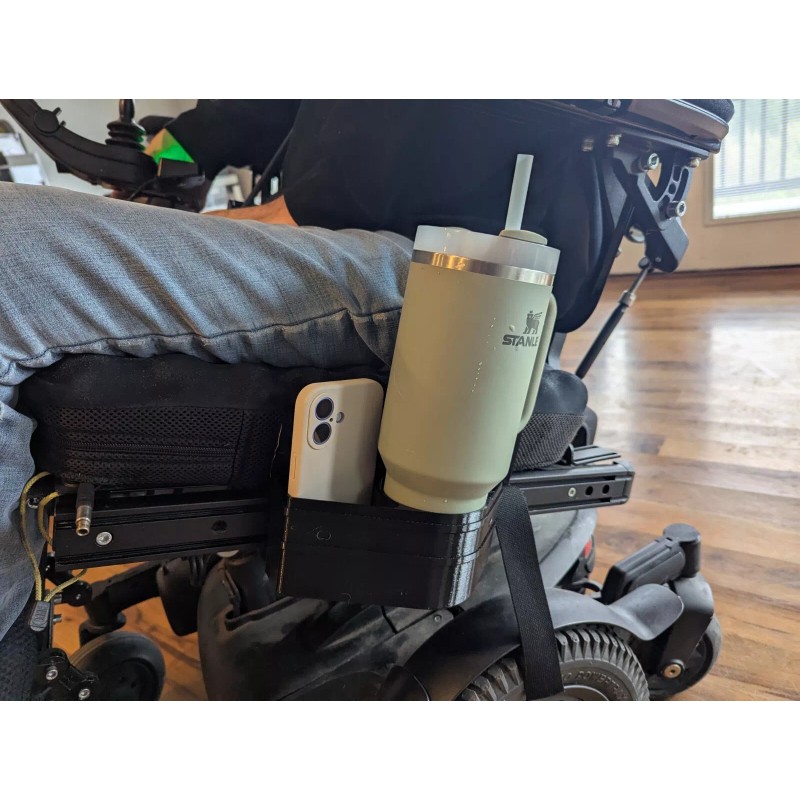 compatible with Permobil Side Cup Holder & Storage for PERMOBIL
