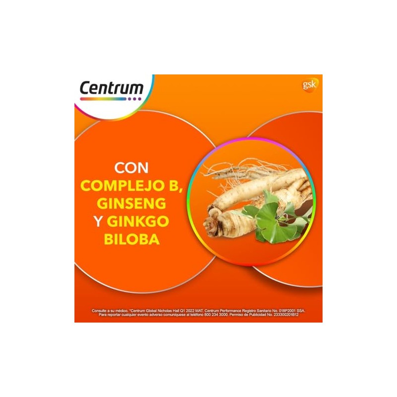 Centrum Multivitamínico Performance con Magnesio, Vitamina C, Vitamina D y
