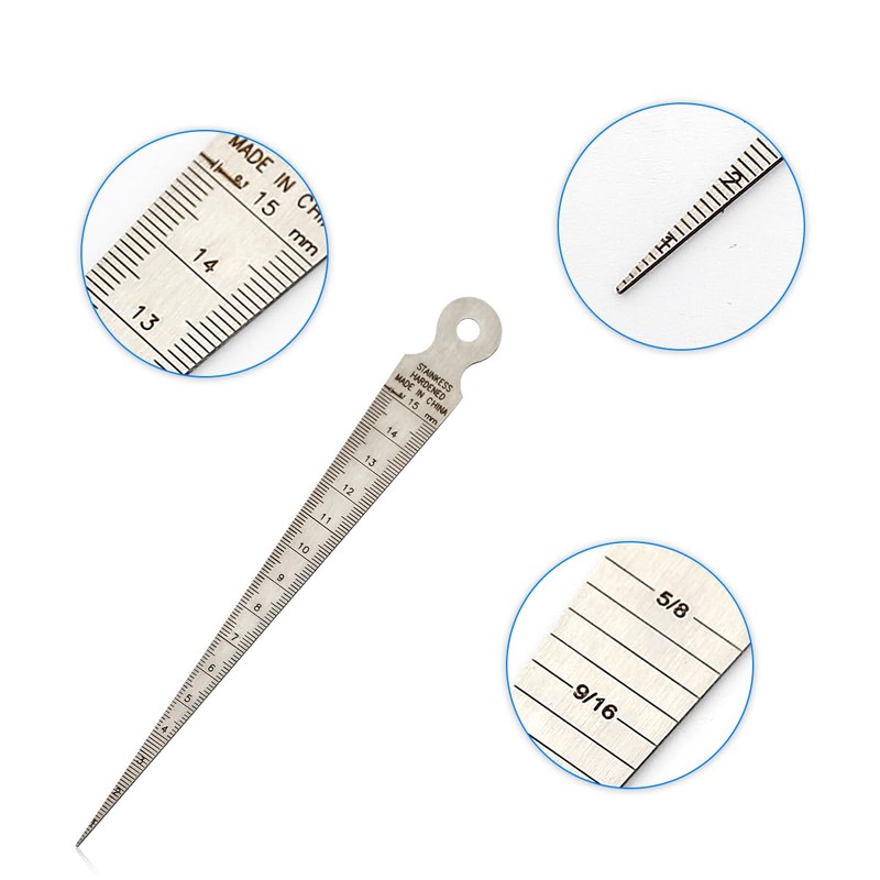 GLADFRESIT Stainless Steel Taper Gage, 1-15mm Taper Welding Gauge, Inch