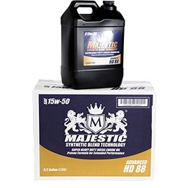 Majestic Lubricants Synthetic Blend 15W-50 HD Motor Oil, 3/2 Gal. Case