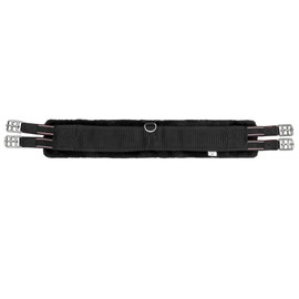 Start Saddle Girth with Faux Fur for Horses - Comfortable Versatile Belt with Synthetic Fur, Long Strap for Optimal Fit and Comfort - FurArtificial (Black, 120 cm)
