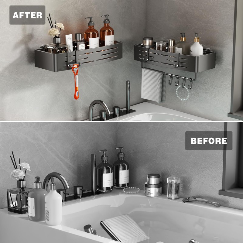 Voldra Shower Caddy Suction Cup, 2 Pack Shower Shelves for