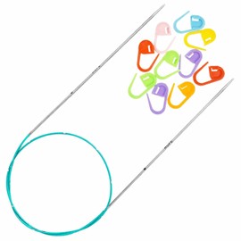 Knitter's Pride Mindful Circular Lace Knitting Needles 16 inches (40cm) US 11 (8.00mm) Stainless Steel, Extra Pointy, Smooth Finish, All Skill Levels, with 10 Colorful Stitch Markers