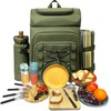 Hap Tim Picnic Basket Backpack for 4 Person with Blanket,
