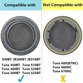 TaiZiChangQin T450BT Earpads Replacement Compatible with JBL Tune 450BT/Tune 460BT(T460BT)/Tune 500BT (T500BT)/Tune 510BT/Tune 520BT/E40BT/JR 310BT Headset Ear Pads Protein Leather Memory Foam