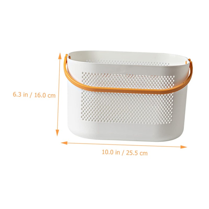 ABOOFAN Plastic Storage Basket with Handles Ventilated Organizer for Bathroom