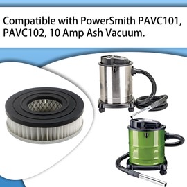 2 Pack HEPA Vacuum Motor Filters Compatible with PowerSmith PAVC101, 10 Amp Ash Vacuum
