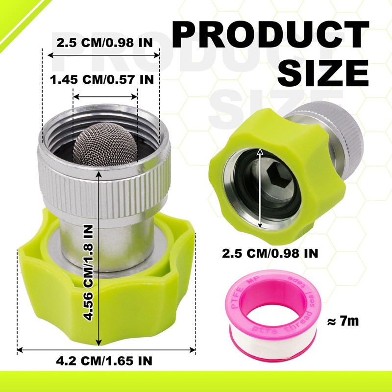 LhyBtm 2-Pack 3/4-Inch Aluminum Pressure Washer Garden Hose Adapter with