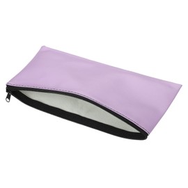 YOKIVE Waterproof Zipper Bags, Leatherette Pencil Case Deposit Cash Storage Bag Cosmetics Organizers Pouch, Great for Office(Purple)