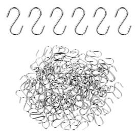 JJUNW Mini S Hooks, Pack of 100 Small S-shaped Hooks, 14 mm Metal Hooks for Hanging, Space-Saving, S Hook for DIY Crafts, Hanging Jewellery, Key Chain, Tag (Silver)