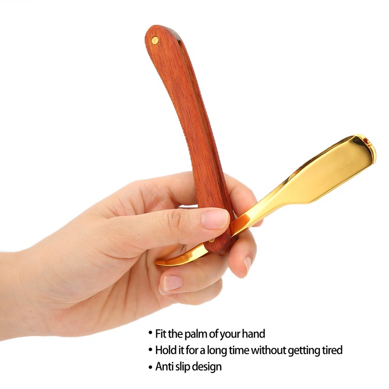 Old Style Straight Razor Rosewood Handle Straight Edge Barber Razor