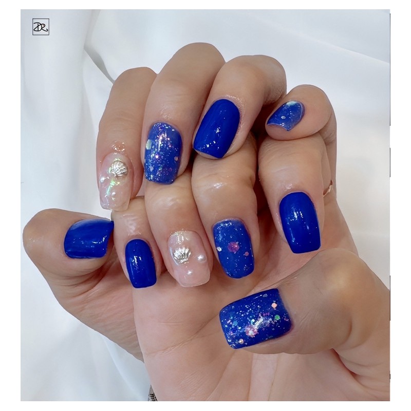 Dara Beauty July Art of the MonthSummer Glitter Seashell Nails❣