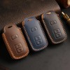 Hontumax Leather 3-Button Key Fob Cover for Toyota 4Runner Tacoma