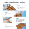 OCEANBROAD Boat Flooring EVA Foam Self-Adhesive 96''x45.6''/36''/28.8''/16.8'' Faux Teak Marine