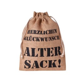 ORGANZABEUTEL24 Geschenkbeutel Alter Sack Herzlichen Glückwunsch, Geburtstag, Jubiläum (40x30 cm)