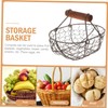 OHPHCALL Wrought Iron Storage Basket Multifunctional Egg Fruit Holder for
