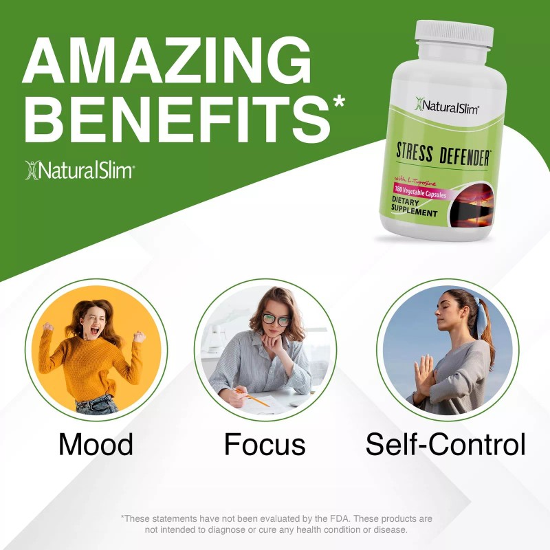 NaturalSlim Stress Defender Stress Relief Supplement Anti-Stress Capsules