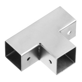 8 Pcs 1" 3 Way T Shape Square Tube Connector, Square Tube Fitting Fence Guardrail Rail Clamp, Stainless Steel
