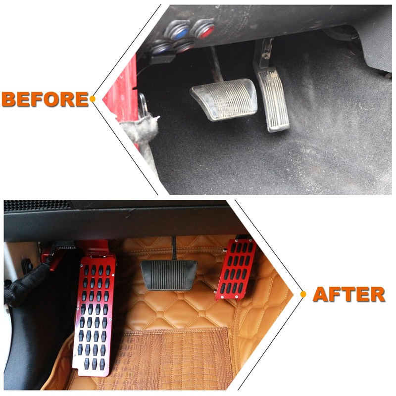 PKEDUO JK Dead Pedal Left Side Driver Foot Rest Pad