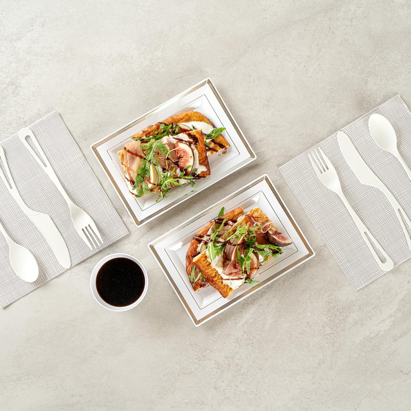 Restaurantware Moderna 7.5 x 5.3 Inch Premium Disposable Plates 10