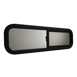 RecPro RV Window | 42" W x 12" H | Teardrop Horizontal Slide | RV Window Replacement | Optional 1 1/2" Trim (1 Window, No Trim Kit)
