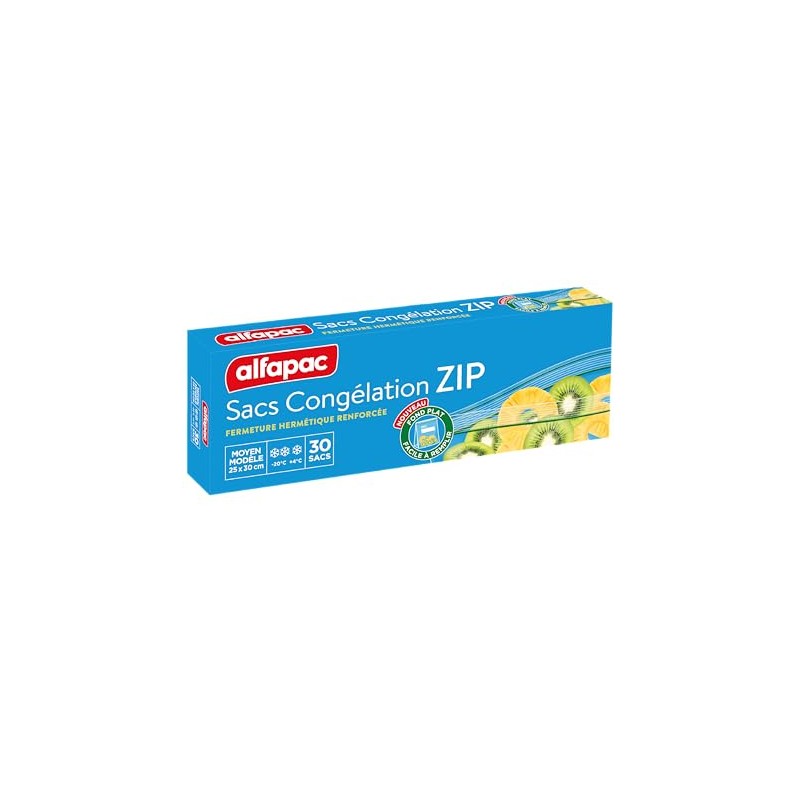 Alfapac 3232764050206 Alfapac-30 Medium Reinforced Zip Freezer Bags, Transparent, 25