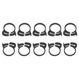sourcing map 10 Pcs Adjustable Double Snap Grip Hose Clamps Plastic 31.5-34 Mm/1.24-1.34 Inches Inner Dia Adjustable Several Ratcheting Tubing Clamp for Home, Black